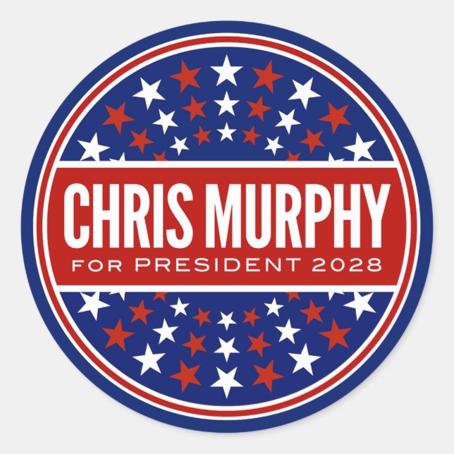 Chris Murphy for President 2028 Classic Round Sticker (Front)