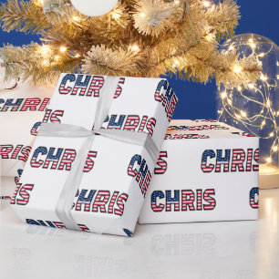 Chris Vorname Name USA US Geschenkpapier Papier Wrapping Paper