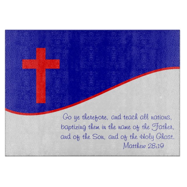 Chrisitan Flag Inspired Cutting Board (Front)