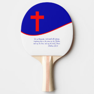 Chrisitan Flag Inspired Ping Pong Paddle