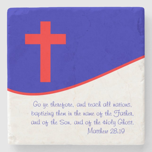 Chrisitan Flag Inspired Stone Coaster (Front)