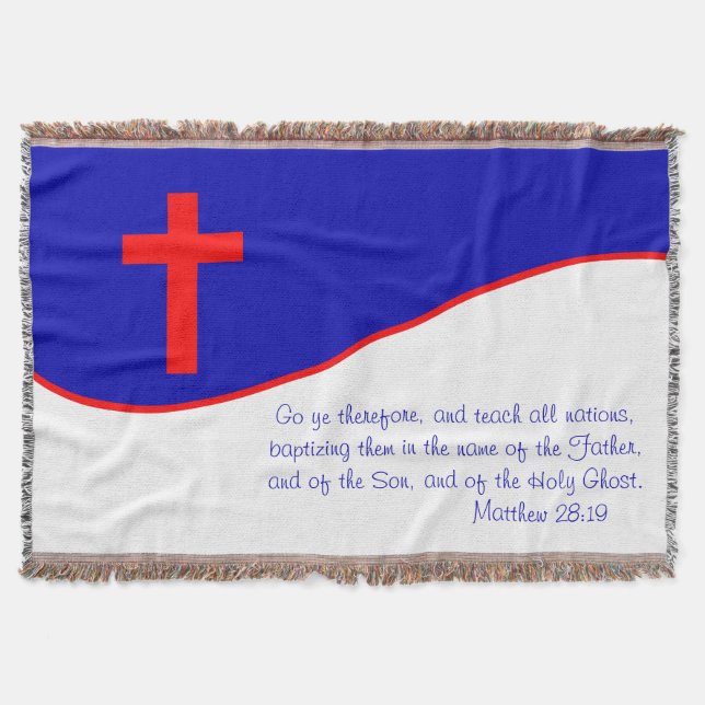 Chrisitan Flag Inspired Throw Blanket (Front)