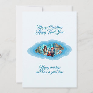 Chrismas Blue Holiday Card