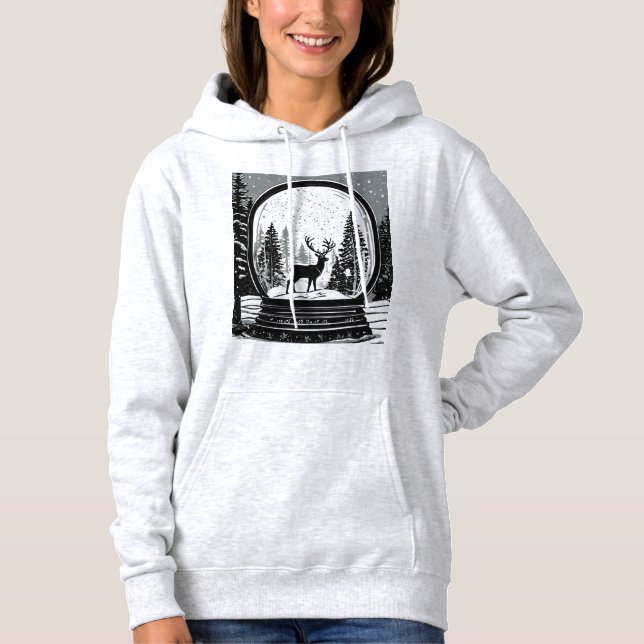 Chrismas deer and trees hoodie for women (Front)