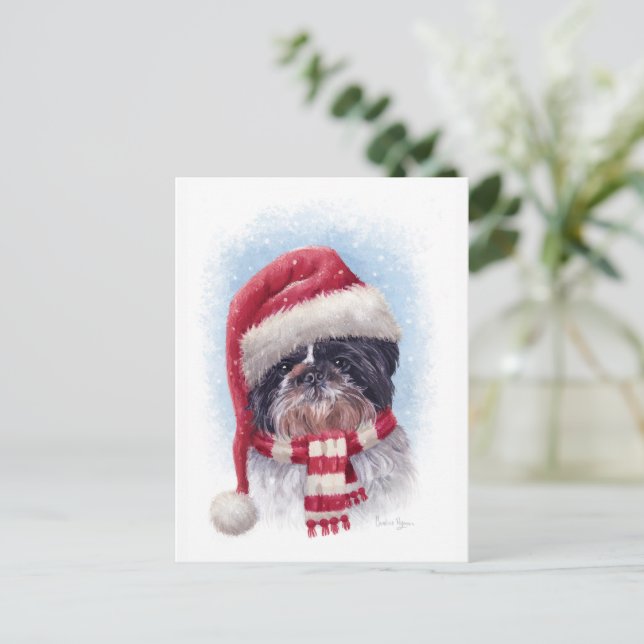 Chrismas dog postcard (Standing Front)