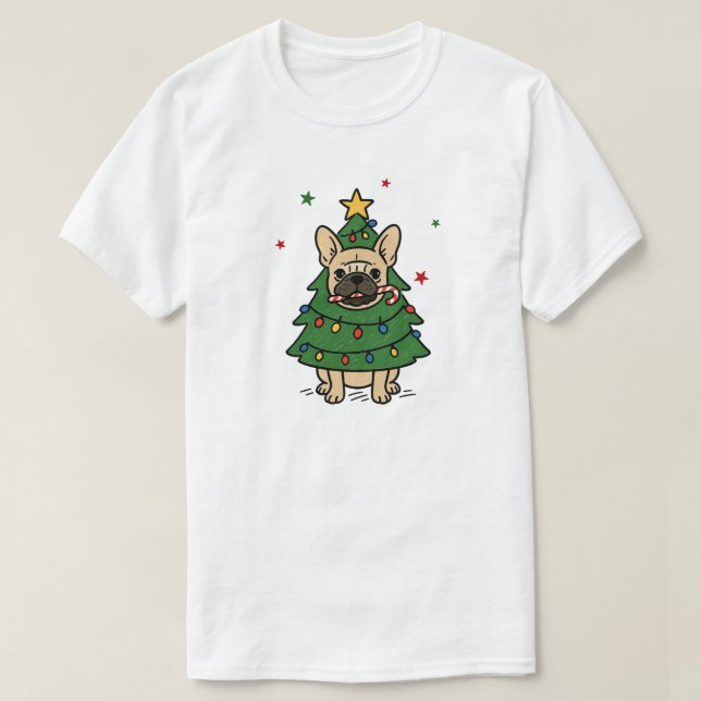 Chrismas french bulldog tshirt (Design Front)