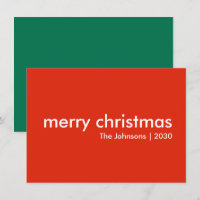 Chrismas Plain | Modern Minimal Bright Red Name