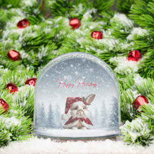 Chrismtas Bunny Rabbit Snow Globe