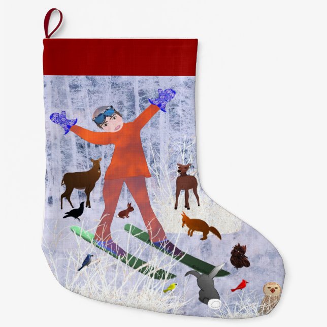 Chrismtas Joy LeeMarie's Creative Design Large Christmas Stocking (Front)