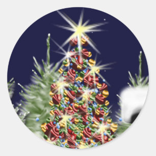 Chrismtas Tree Holiday Season Cards Envelope Seals