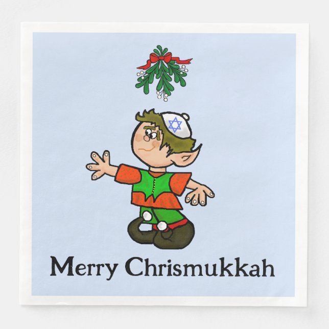 Chrismukkah Elf Paper Napkins (Front)