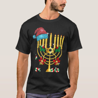 Chrismukkah Hannukah Santa Hat Family Christmas Pa T-Shirt