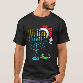 Chrismukkah Hannukah Santa Hat Family Christmas Pa T-Shirt