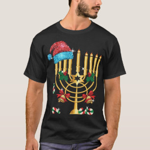 Chrismukkah Hannukah Santa Hat Family Christmas Pa T-Shirt