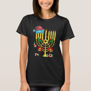 Chrismukkah Hannukah Santa Hat Family Christmas Pa T-Shirt