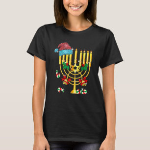 Chrismukkah Hannukah Santa Hat Family Christmas Pa T-Shirt