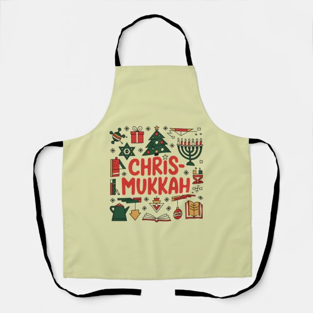 Chrismukkah Hanukkah Christmas Jewish Religious  Apron (Front)
