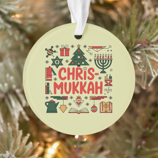 Chrismukkah Hanukkah Christmas Jewish Religious  Ornament (Tree)
