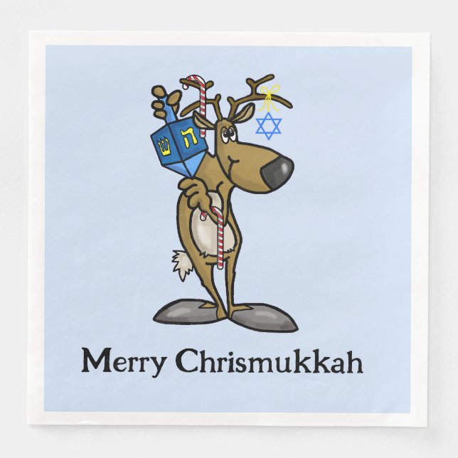 Chrismukkah Reindeer Paper Napkins (Front)