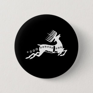 Chrismukkah Reindeer white 6 Cm Round Badge