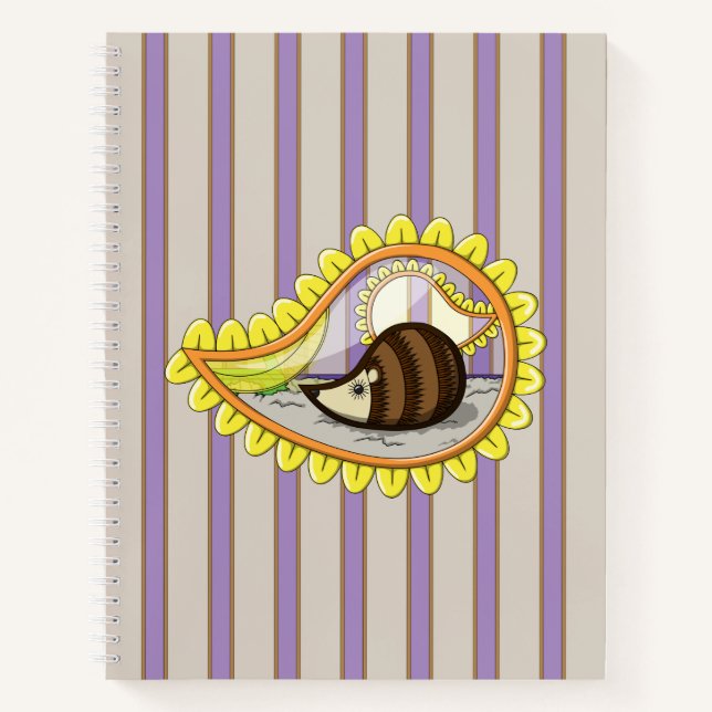 Chrissy the Hedgehog Duck Spiral Notebook (Front)