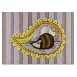 Chrissy the Hedgehog Glass Cutting Board