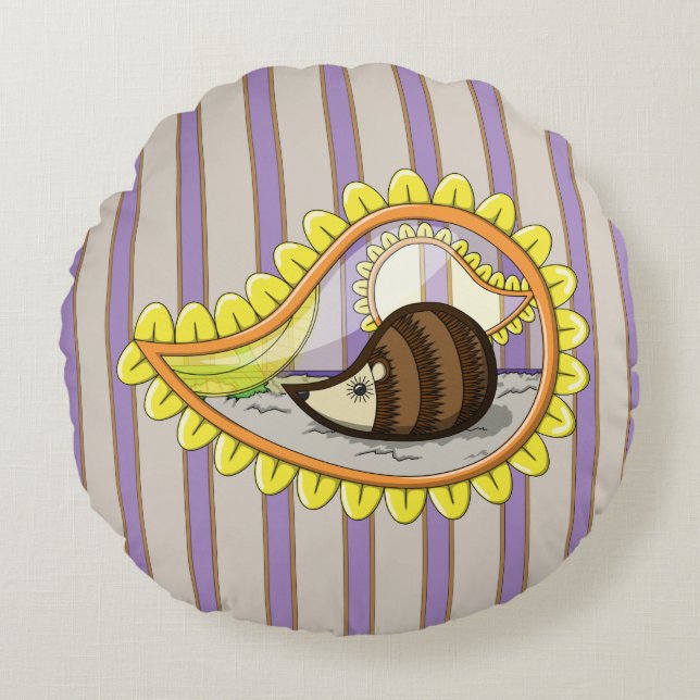 Chrissy the Hedgehog Round Pillow (Front)