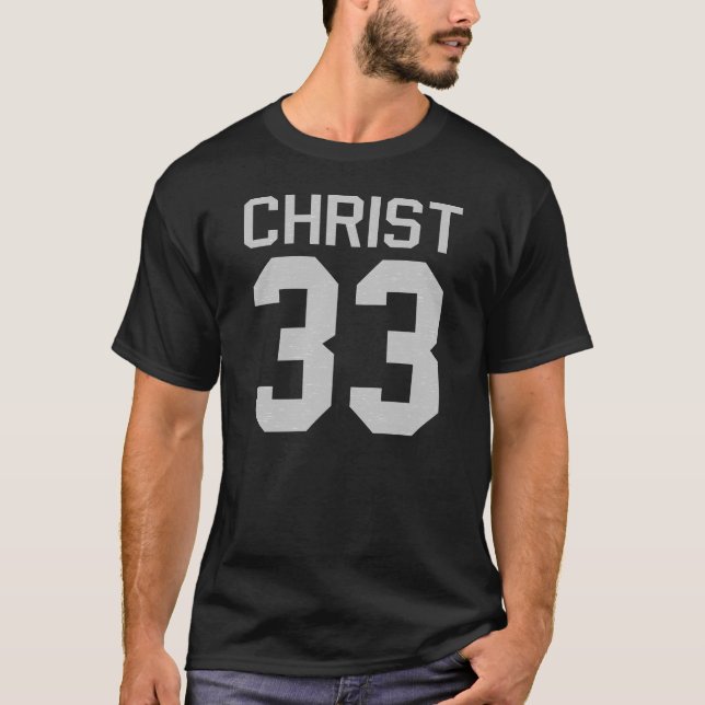 Christ #33 Football Jersey Dark T-Shirt (Front)