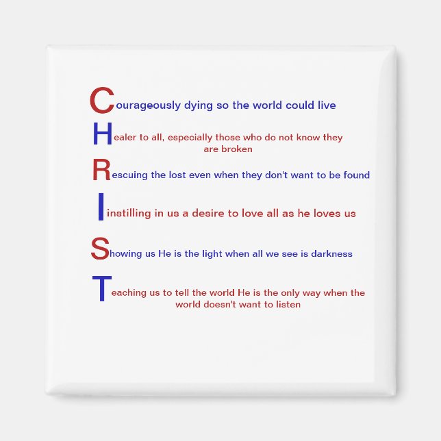 Christ acrostic poem magnet (Front)