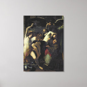 Christ Adored by Angels, St. Sebastian Canvas Print