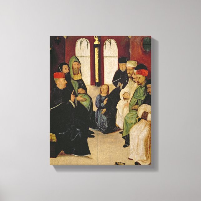 Christ Among the Doctors (oil on panel) Canvas Print (Front)