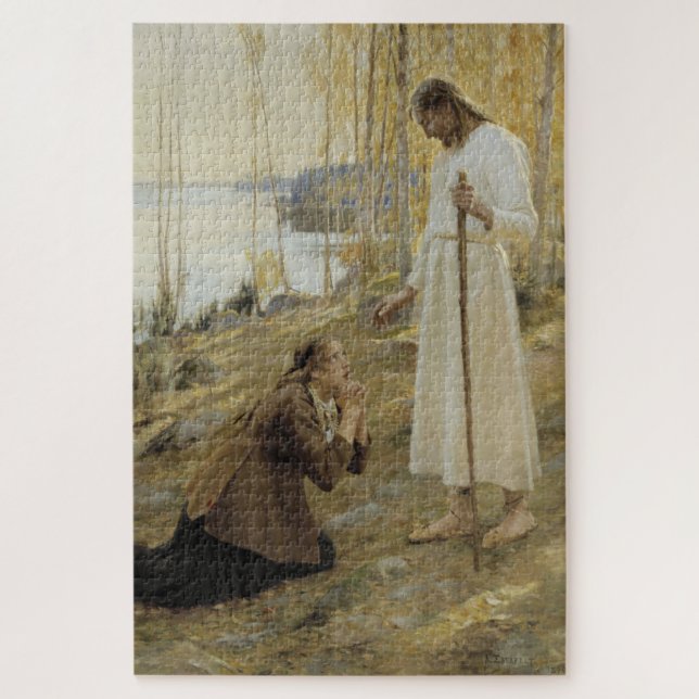 Christ and Mary Magdalene in Finnish Countryside Jigsaw Puzzle (Vertical)
