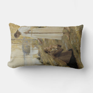 Christ and Mary Magdalene in Finnish Countryside Lumbar Cushion