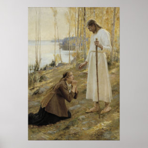 Christ and Mary Magdalene in Finnish Countryside Poster