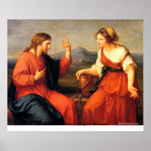 Christ And Samaritan Woman by Angelica Kauffmann Poster