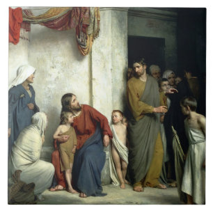 Christ and the Children by Carl Bloch Tile