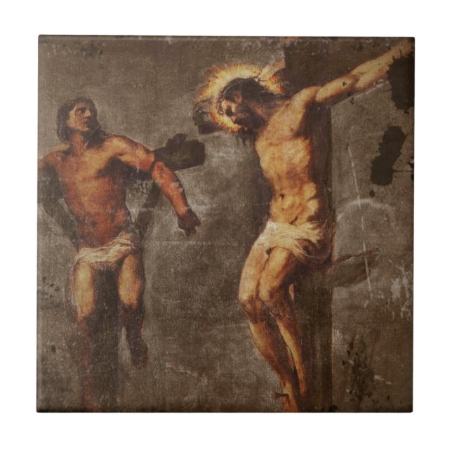 Christ and the Good Thief Tile (Front)