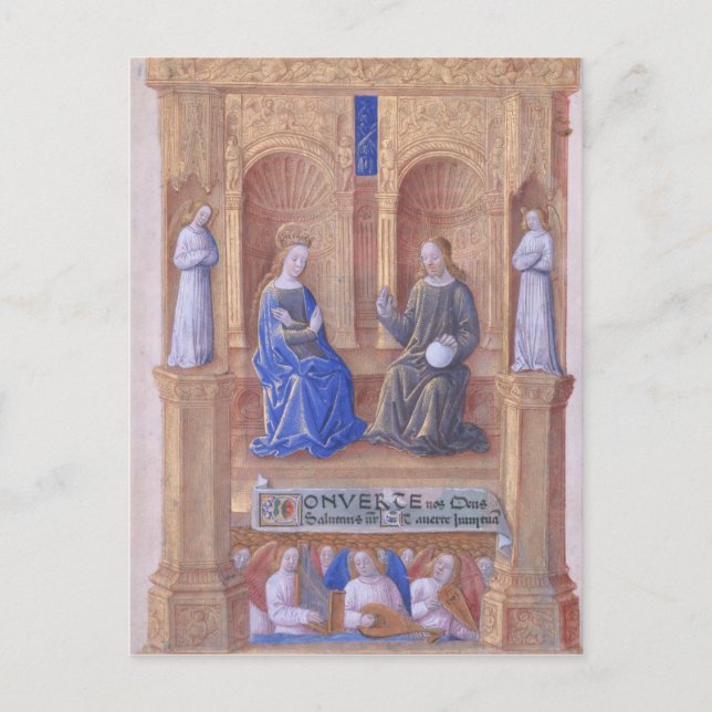 Christ and the Virgin Mary Enthroned Postcard (Front)