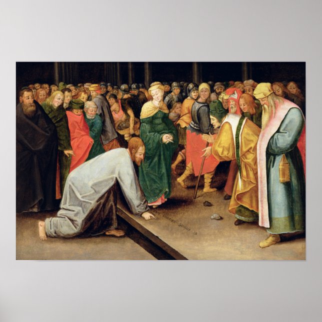 Christ and the women taken in adultery, 1628 poster (Front)