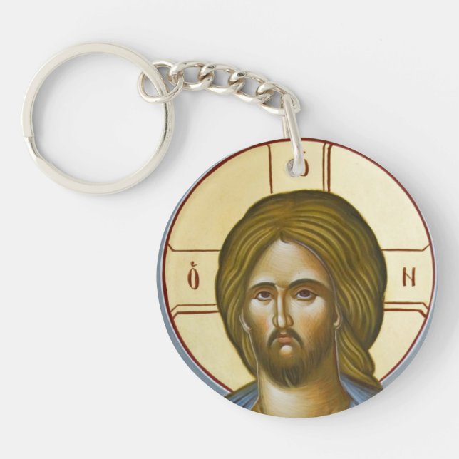 Christ and Theotokos Double Sided Keychain (Front)