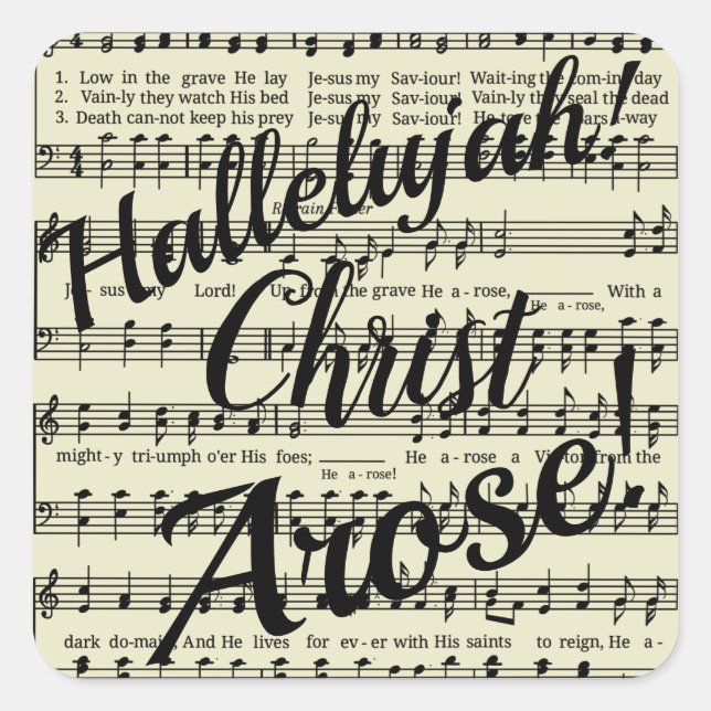 Christ Arose Square Sticker (Front)