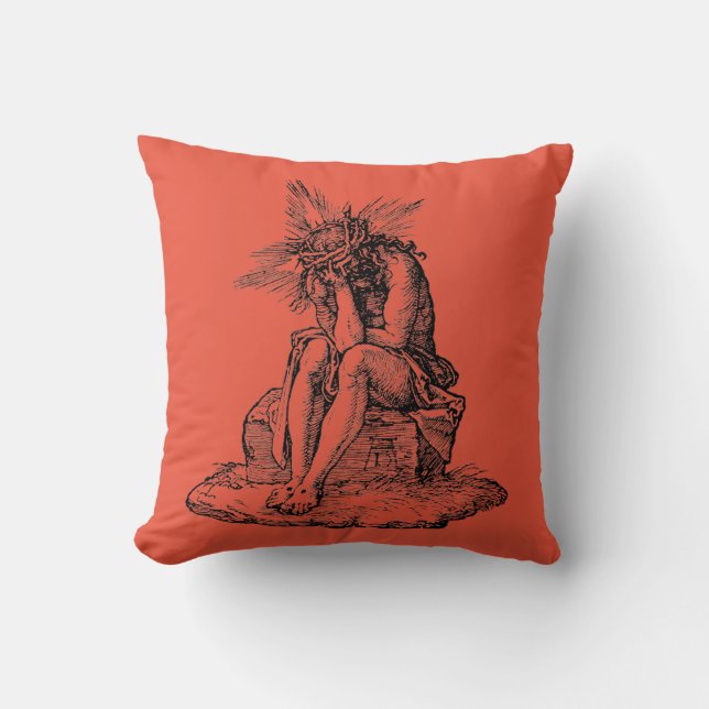 Christ as the Man of Sorrows Fine Art Cushion (Front)