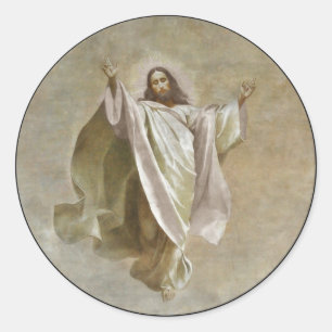 Christ Ascension to Heaven Observed by Apostles Classic Round Sticker
