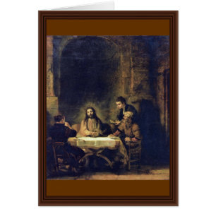 Christ At Emmaus By Rembrandt Harmensz. Van Rijn