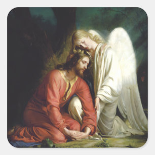 Christ at Gethsemane, Square Sticker
