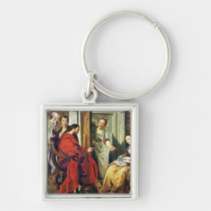 Christ at House of Martha and Mary of Bethany Key Ring