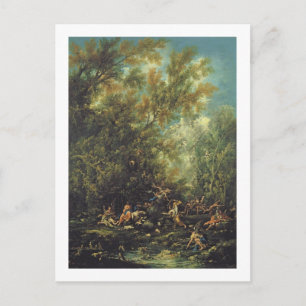 Christ Attended by the Angels, c.1725-30 (oil on c Postcard