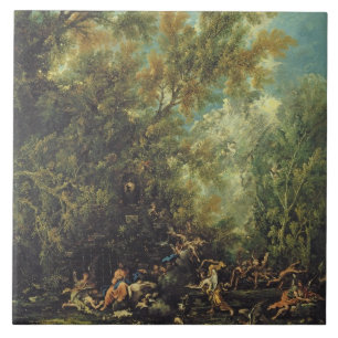Christ Attended by the Angels, c.1725-30 (oil on c Tile