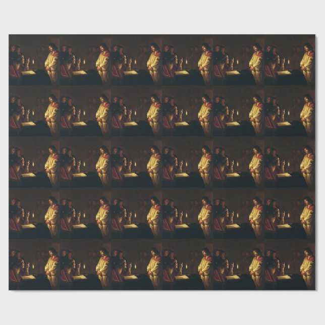 Christ before Caiaphas by Honthorst Fine Art  Wrapping Paper (Flat)
