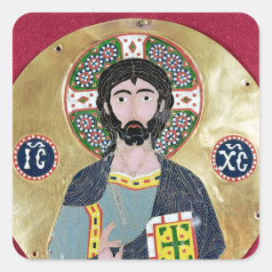 Christ Blessing, 10th-11th century Square Sticker